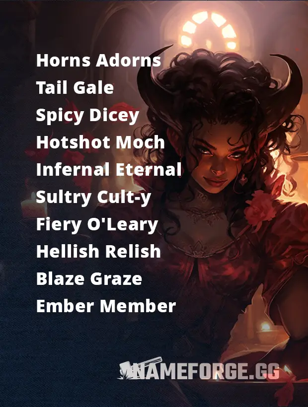 Funny Cool and Clever Names for Baldurs Gate 3 Tiefling