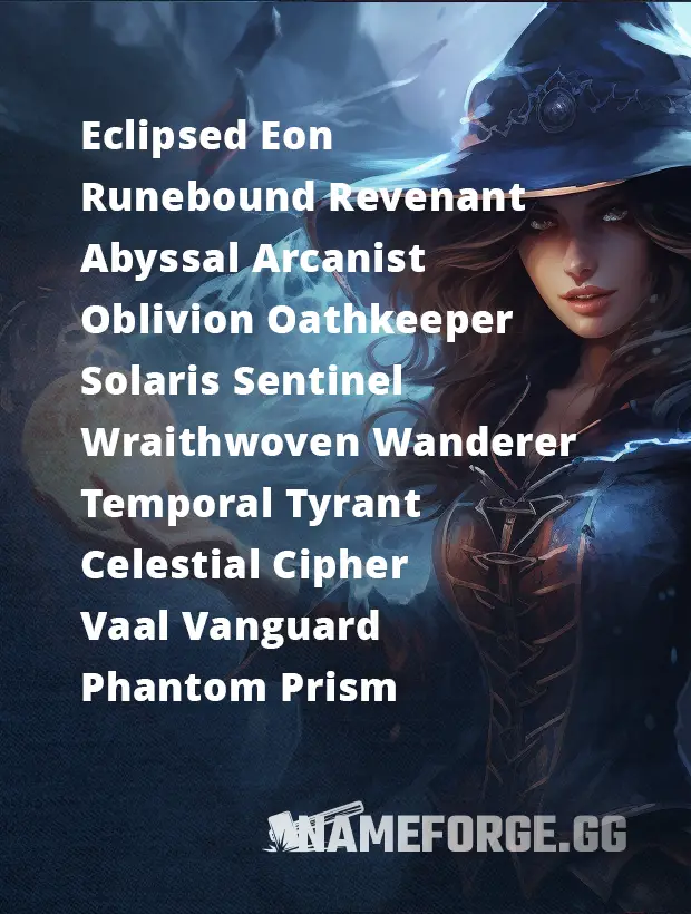 List of Cool Names For POE